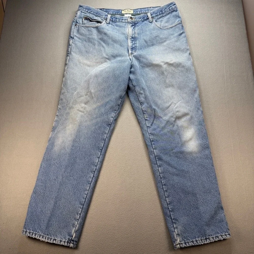 LL Bean Jeans Classic Fit Fleece Lined Straight‎ 40x32 (FIT 39x31) Denim Winter